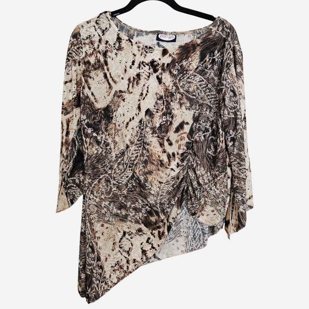 y2k grunge gyaru cream brown glittery asymmetrical top
